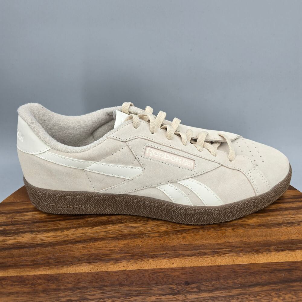 Reebok Club C Grounds Shoes Mens 12 Beige Suede Leather Low Top Casual Sneakers